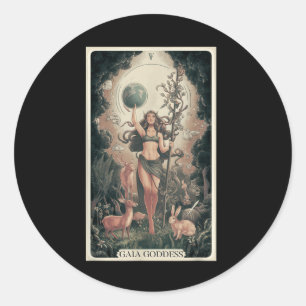 Gaia Griekse Godin Moeder Aarde Dag Natuurliefhebb Ronde Sticker