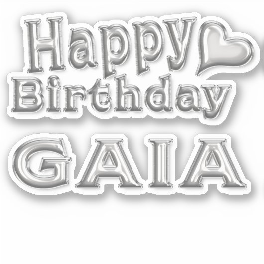 Gaia Happy Birthday silver Aufkleber Sticker (Voorkant)