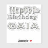 Gaia Happy Birthday silver Aufkleber Sticker (Vel)