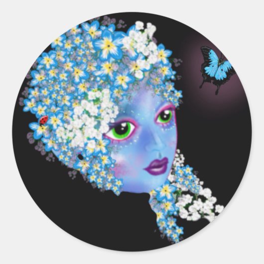 GAIA Moeder Aarde Pagan fantasy Art van LeahG Ronde Sticker (Voorkant)