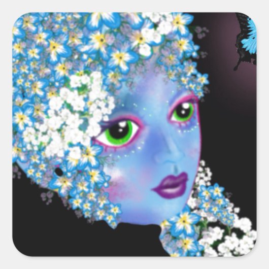 GAIA Moeder Aarde Pagan fantasy Art van LeahG Vierkante Sticker (Voorkant)