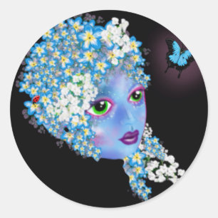 GAIA Moeder Aarde Paganistische fantasie Kunst van Ronde Sticker