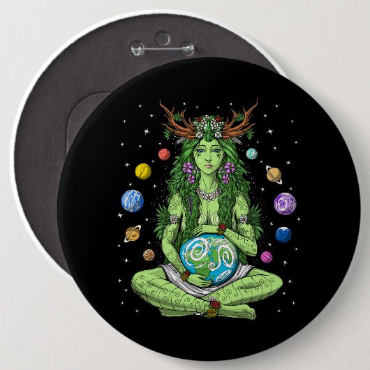 Gaia Moeder Earth Goddess Ronde Button 6,0 Cm (Voorkant /achterkant)