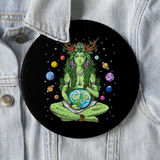 Gaia Moeder Earth Goddess Ronde Button 6,0 Cm (In situ)