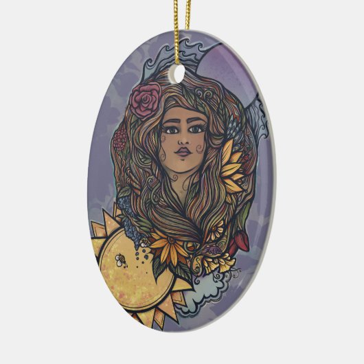 Gaia moeder Earth Goddess Tarot de wereld Keramisch Ornament (Links)