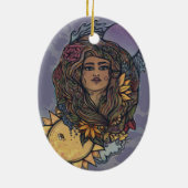 Gaia moeder Earth Goddess Tarot de wereld Keramisch Ornament (Achterkant)