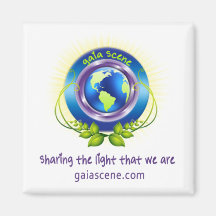 Gaia Scène Vierkante Koelkastmagneet Drop Logo