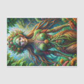 Gaia's Ontwakende Levendige Natuur Godin Decoupage Tissuepapier (Voorkant)