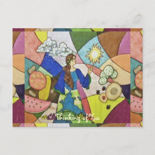 Gaia's overvloed aan groenten en fruit briefkaart (Voorkant)