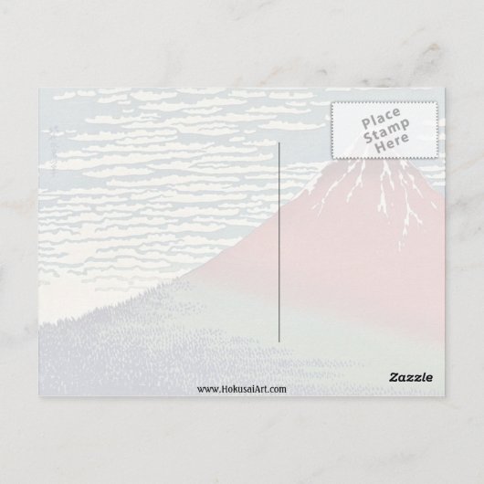 Gaifu kaisei door Katsushika, Hokusai Ukiyoe Briefkaart (Achterkant)