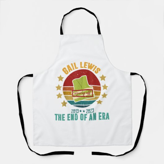 Gail Lewis, wij groeten u, het einde van een tijdp Schort (Voorkant)