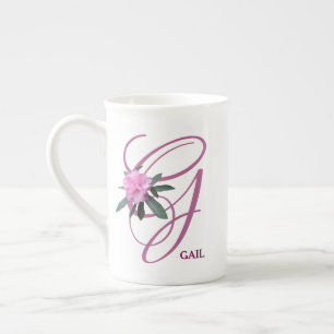 Gail naam monogram roze bloemen Porselein Kop