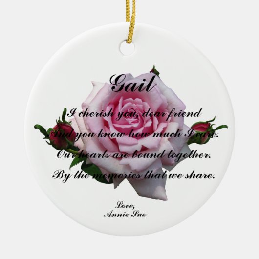 GAIL QUOTE CERAMIC KERAMISCH ORNAMENT (Voorkant)