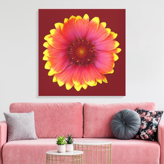 Gaillardia 1 canvas afdruk (Insitu (Woonkamer))