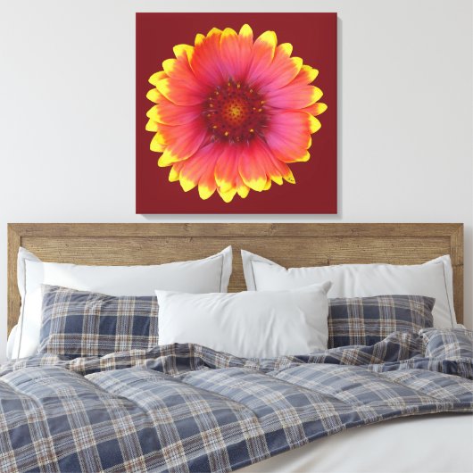 Gaillardia 1 canvas afdruk (Insitu (Slaapkamer))