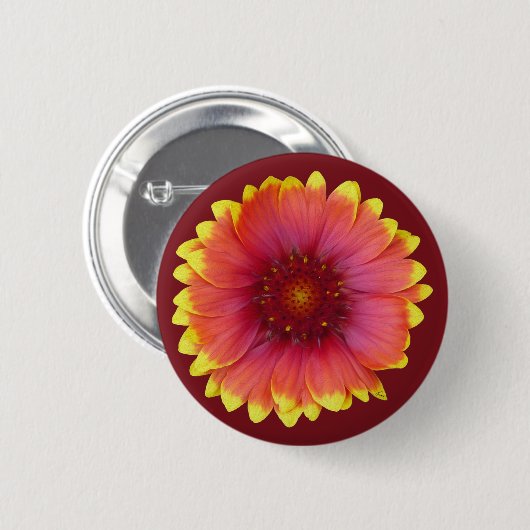 Gaillardia 1 ronde button 5,7 cm (Voorkant /achterkant)