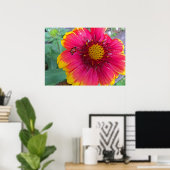 Gaillardia en Ladybug Poster (Thuiskantoor)