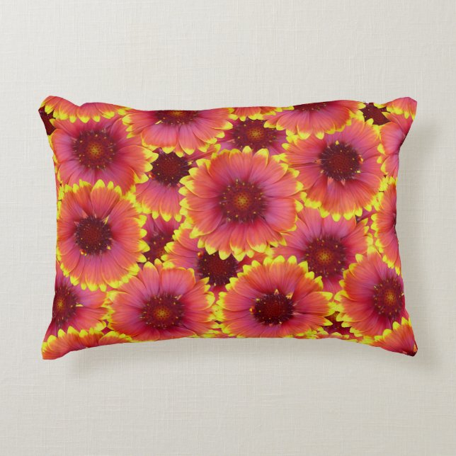 Gaillardia Seamless Patroon Accent Kussen (Voorkant)