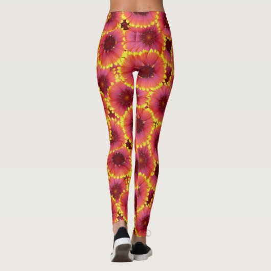 Gaillardia Seamless Patroon Leggings (Achterkant)