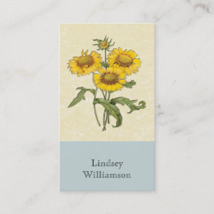 Gaillardia Sunflower Botanical Personalized Visitekaartje