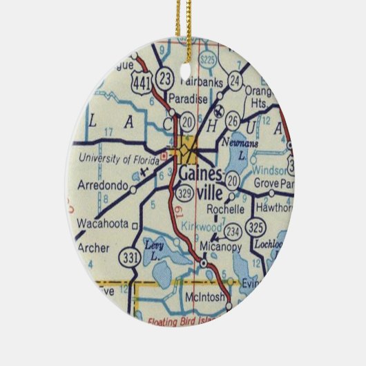 Gainesville Fl  Map Keramisch Ornament (Rechts)