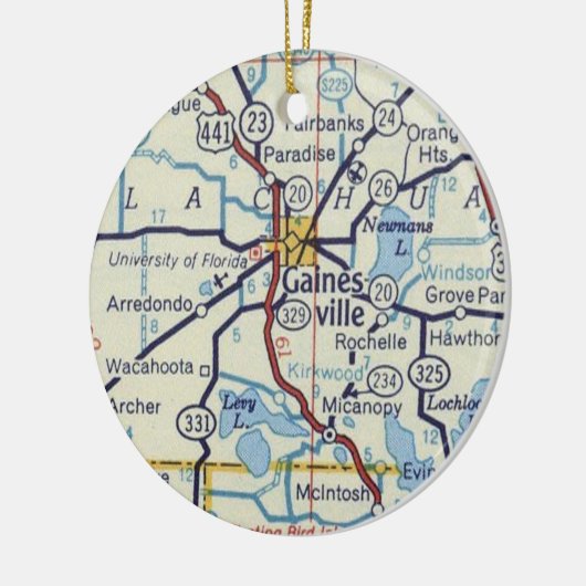 Gainesville Fl Map Keramisch Ornament (Links)