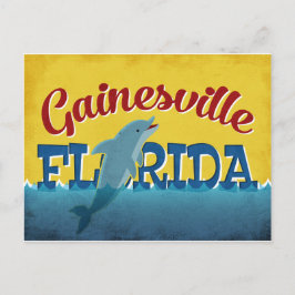 Gainesville Florida Dolphin Retro Vintage Travel Briefkaart