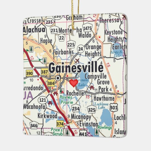 Gainesville Florida Map Keramisch Ornament (Links)