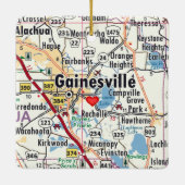 Gainesville Florida Map Keramisch Ornament (Achterkant)