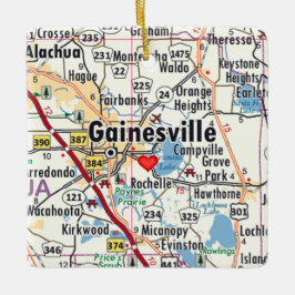 Gainesville Florida Map Keramisch Ornament