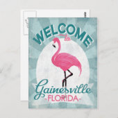 Gainesville Florida Pink Flamingo Retro Briefkaart (Voorkant / Achterkant)