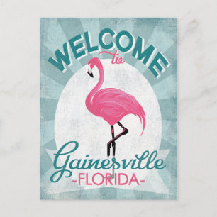 Gainesville Florida Pink Flamingo Retro Briefkaart