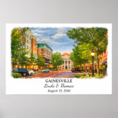 Gainesville Florida Poster, Aquarel, Op Maat Poster (Voorkant)