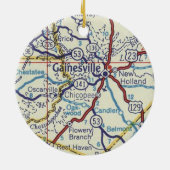 Gainesville Georgia Map Keramisch Ornament (Achterkant)