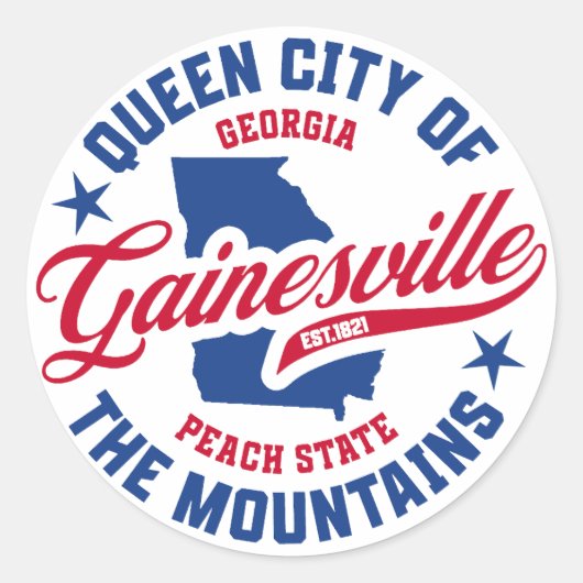Gainesville, Georgia Ronde Sticker (Voorkant)