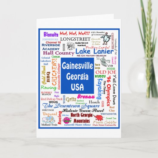 Gainesville-kaart Bedankkaart (Voorkant)