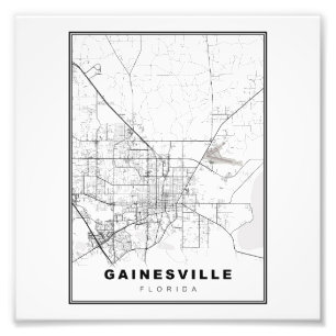 Gainesville Map Foto Afdruk