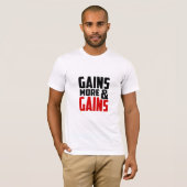 Gains & Meer Gains - Gym T-Shirt (Voorkant volledig)