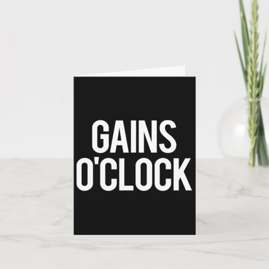 Gains O'clock Funny Gym Gewichtheffen Bodybuilding Kaart (Voorkant)
