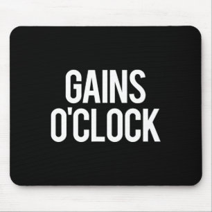 Gains O'clock Funny Gym Gewichtheffen Bodybuilding Muismat