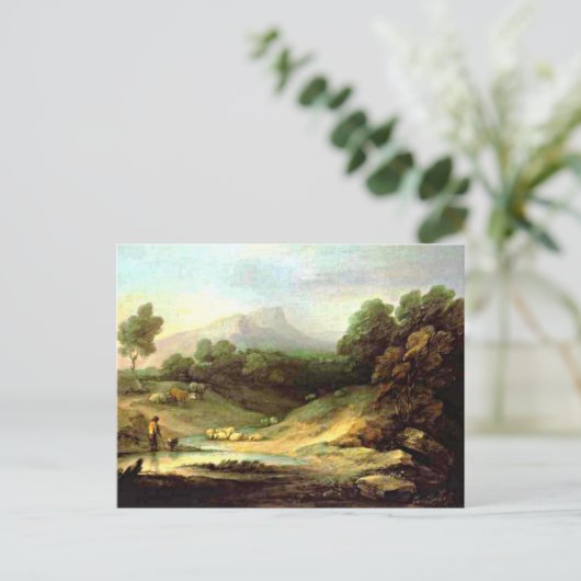 Gainsborough - Berglandschap met Shepherd Briefkaart (Staand voorkant)