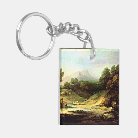 Gainsborough - Berglandschap met Shepherd Sleutelhanger (Voorkant Links)