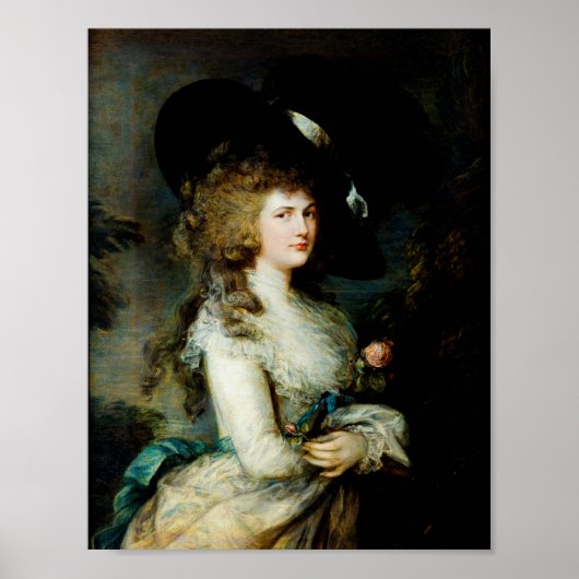 Gainsborough: Portret van Georgiana Poster (Voorkant)