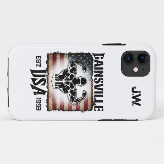 Gainsville USA Dubbele Biceps Pose Bodybuilder Case-Mate iPhone Case (Achterkant (horizontaal))