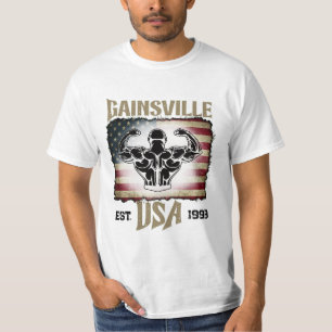 Gainsville USA Sterren en Strepen Bodybuilding T-shirt