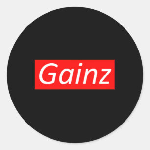 Gainz Bodybuilding Sport Fitness Gift Mannen Vrouw Ronde Sticker