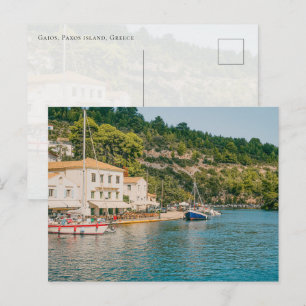 Gaios Waterfront, Paxos Eiland Griekenland Briefkaart