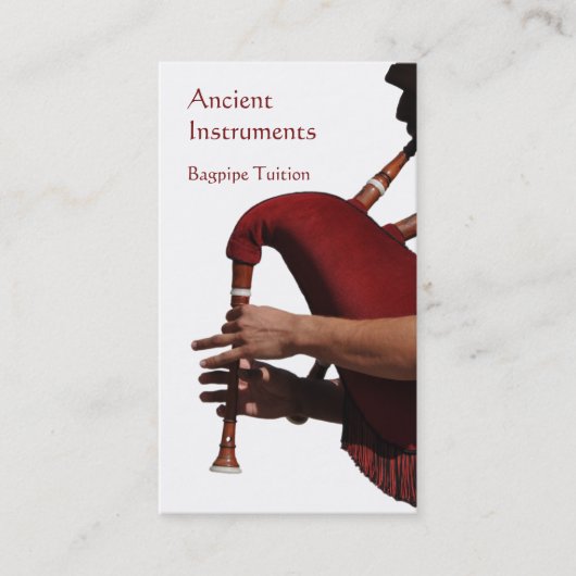 Gaita- of bagpijpspeler visitekaartje (Voorkant)