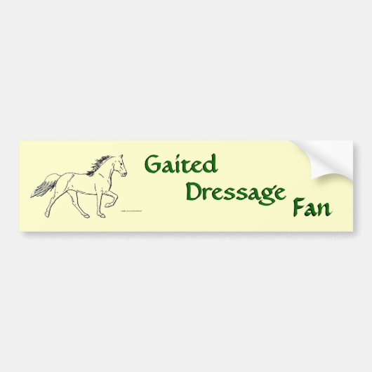 Gaited Dressage Fan Bumpersticker (Voorkant)