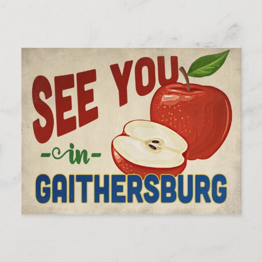 Gaithersburg Maryland Apple - Vintage Travel Briefkaart (Voorkant)